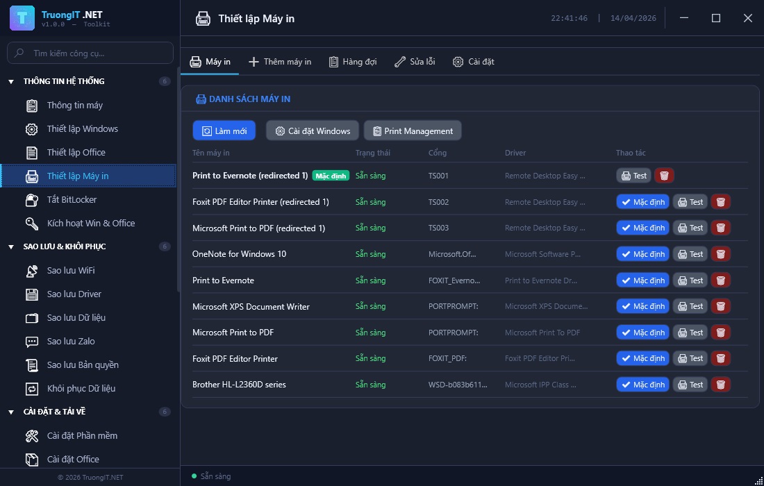 Ảnh minh họa: Thiết lập Máy in