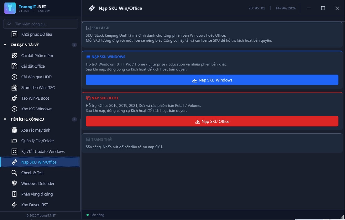 Ảnh minh họa: Nạp SKU Win/Office